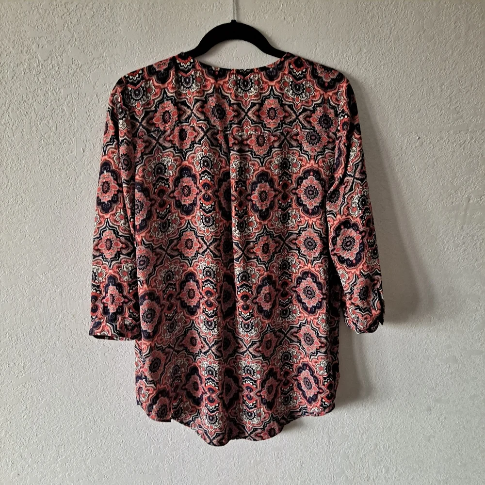 Sami & Jo Orange Geometric Tunic Blouse - Picture 6 of 6
